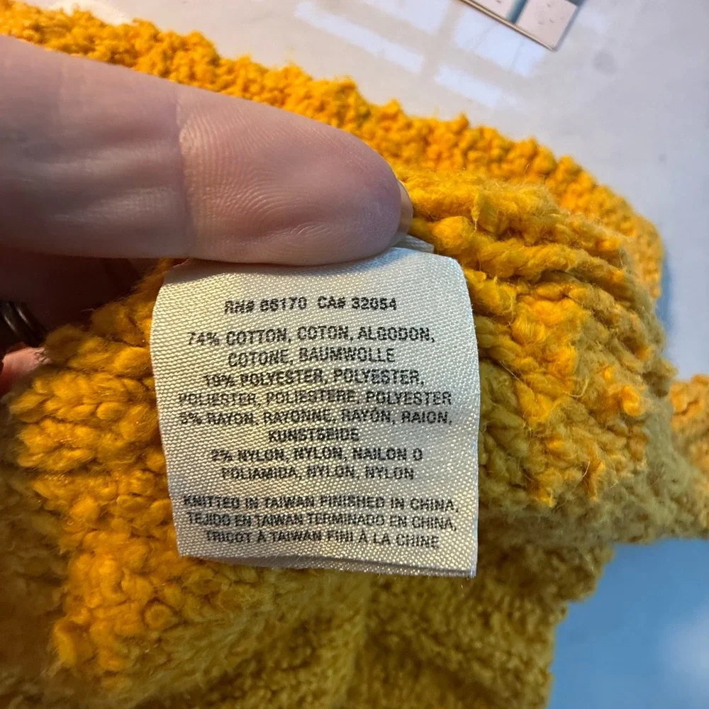 Anthropologie Moth Mustard Yellow Mock Turtleneck Boucle Sweater Cozy